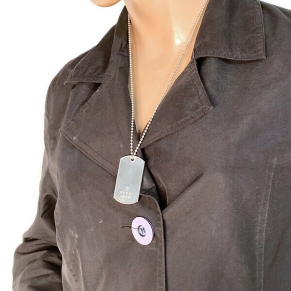 Authentic Gucci 925 Silver Dog Tag Pendant Necklace - Picture 11 of 11